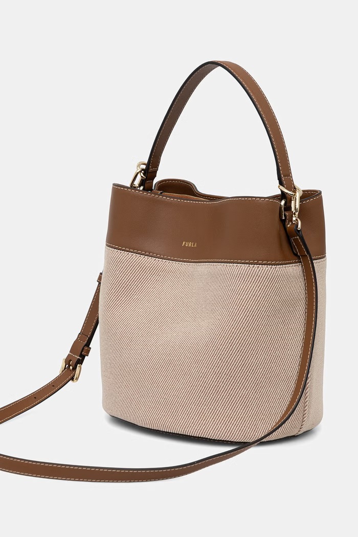 Dodaci Furla vrećasta torba za žene kožna Amelia M Bucket Bag WB01953.BX3542.TCO00 bež