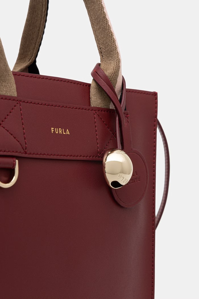 Furla torebka damska skórzana Divide It S Tote bordowy WB02038.BX4467.T6G00