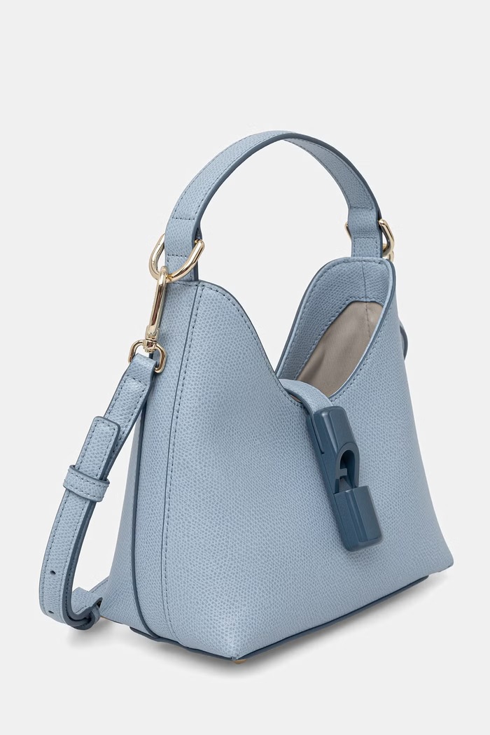 Furla geantă pentru femei, din piele Iride Mini Hobo WE00876.ARE000.CDZ00 albastru SS26