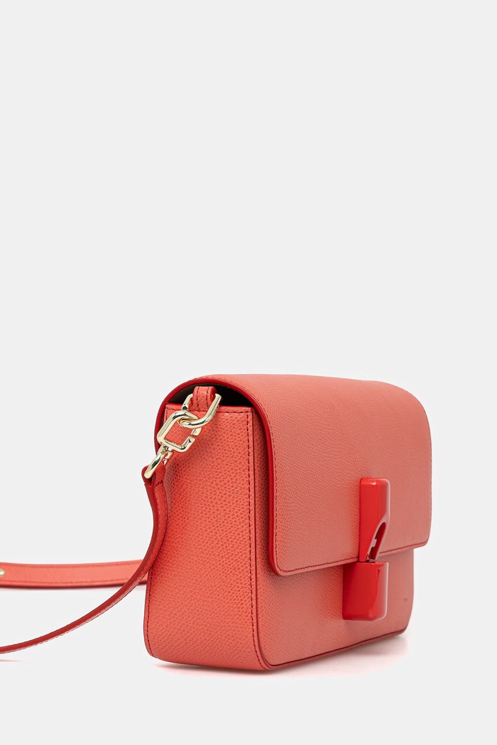 Furla crossbody torbica ženska usnjena Iride S Crossbody WB01826.ARE000.4477S oranžna SS26