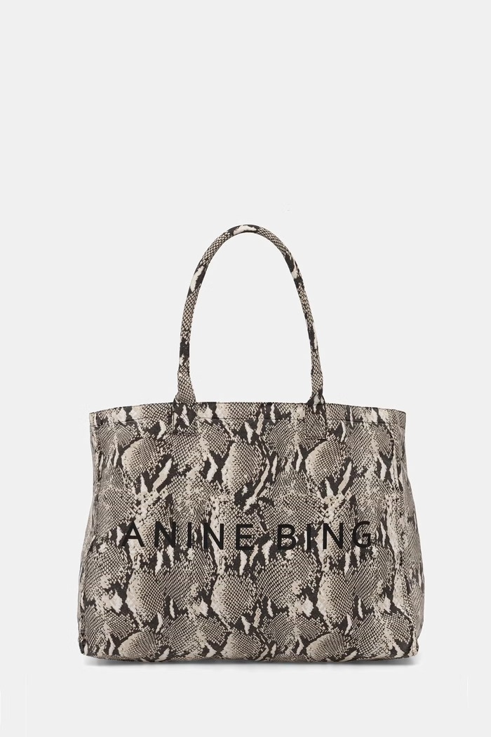Anine Bing Leo tote γυναικεία βαμβακεία μπεζ A.13.11841.MTL100