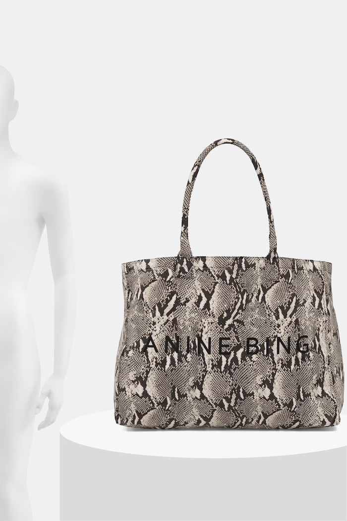 Anine Bing Leo tote γυναικεία βαμβακεία μπεζ A.13.11841.MTL100