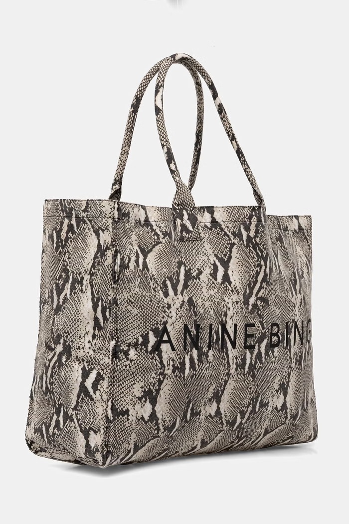 Anine Bing Leo tote γυναικεία βαμβακεία A.13.11841.MTL100 μπεζ SS26