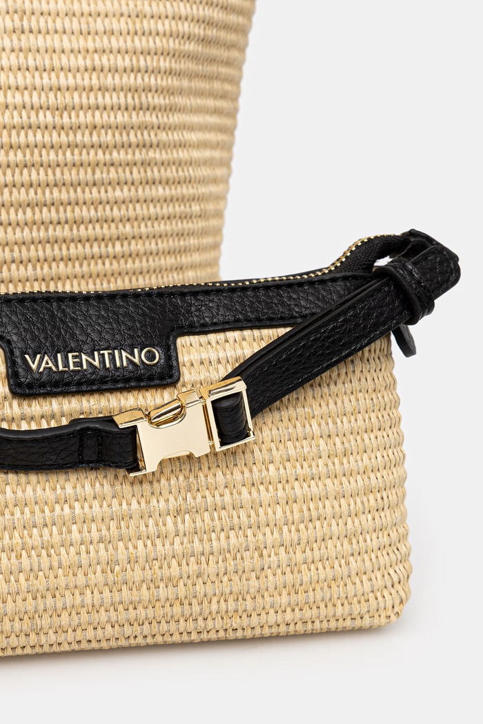 Valentino Bags чанта дамска от сплетена материя MAIAM бежов VBS9TE01PAG