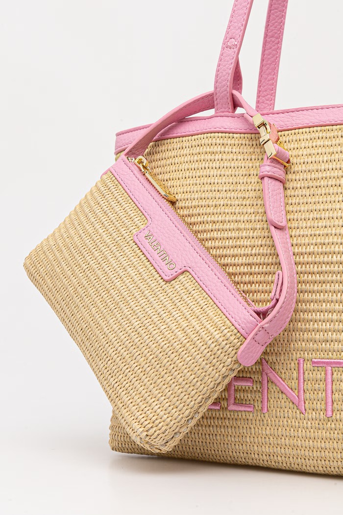 Valentino Bags Чанта дамска от сплетена материя MAIAM VBS9TE01PAG бежов
