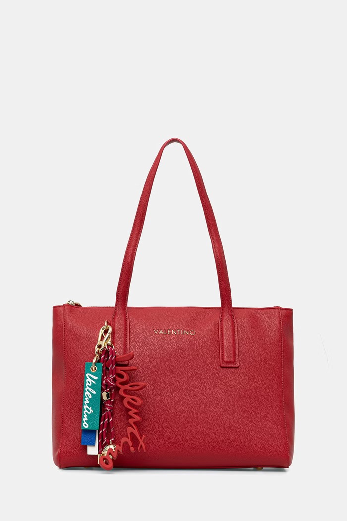 Valentino Bags шопинг чанта дамска от имитация на кожа RYTA RE червен VBS9UI01