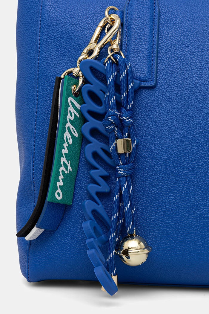 Valentino Bags шопинг чанта дамска от имитация на кожа RYTA RE син VBS9UI01