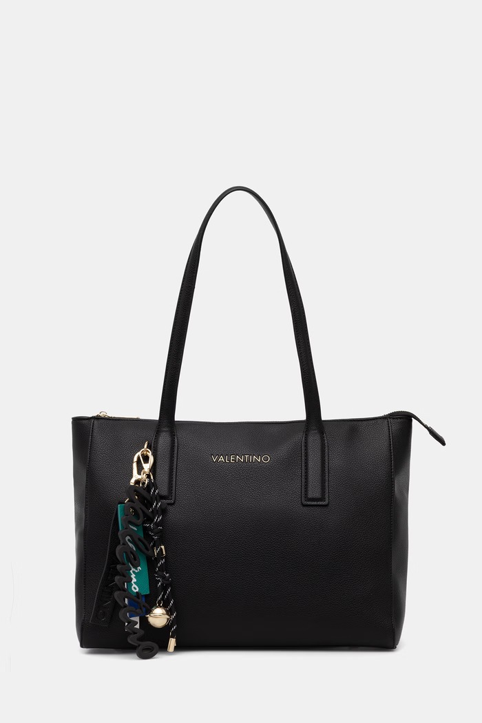 Valentino Bags шопинг чанта дамска от имитация на кожа RYTA RE черен VBS9UI01