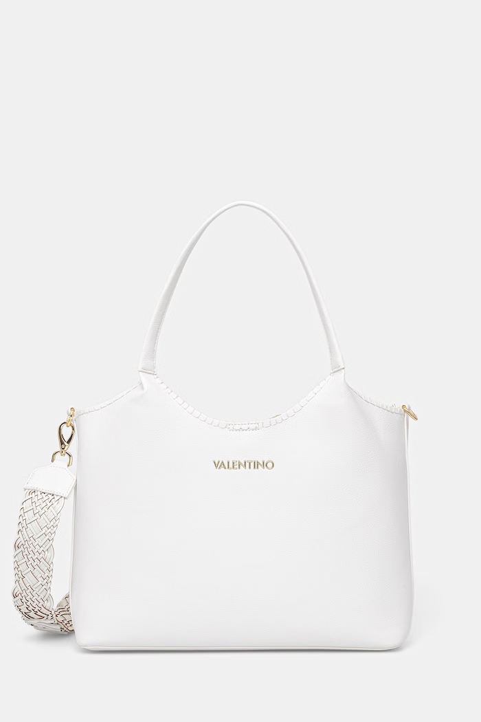 Dámska kabelka typu shopper z imitácie kože Valentino Bags ALEKSANDRA biela VBS9W901