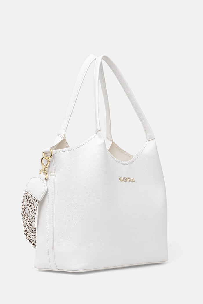 Dámska kabelka typu shopper z imitácie kože Valentino Bags ALEKSANDRA VBS9W901 biela SS26