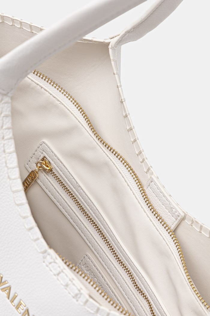 Dámska kabelka typu shopper z imitácie kože Valentino Bags ALEKSANDRA VBS9W901 biela