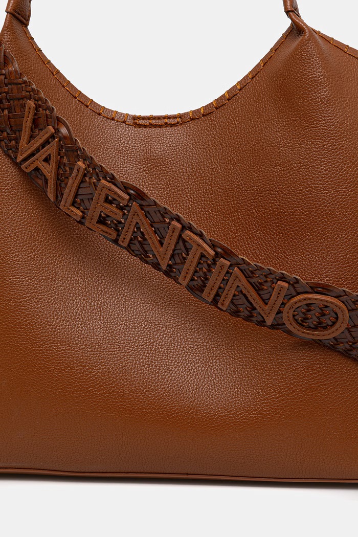 Dámska kabelka typu shopper z imitácie kože Valentino Bags ALEKSANDRA hnedá VBS9W901