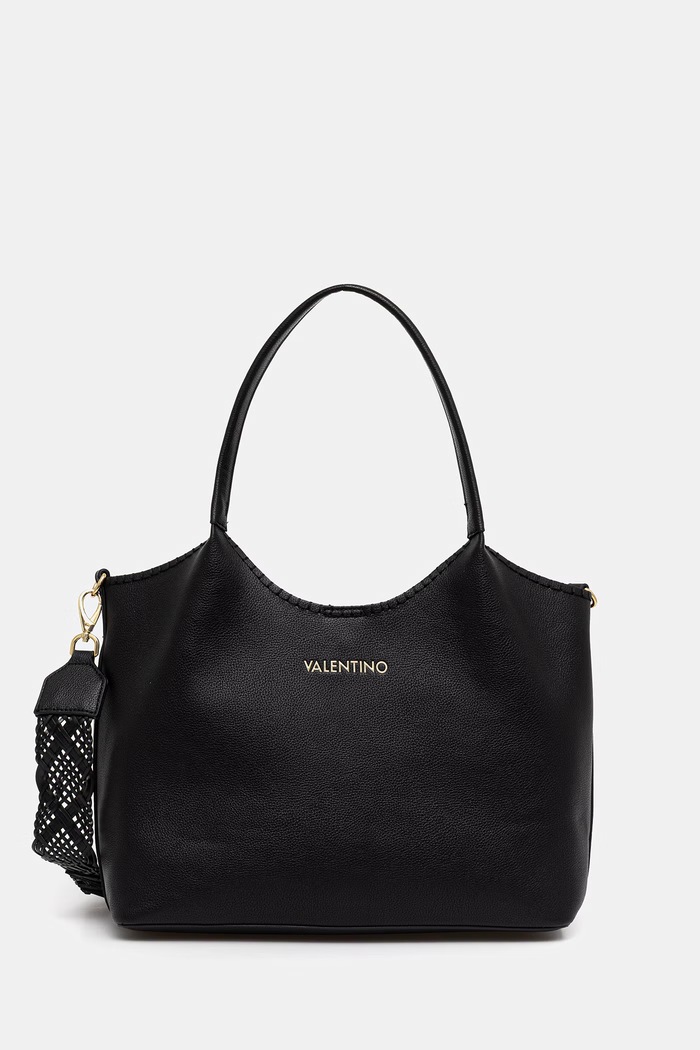 Dámska kabelka typu shopper z imitácie kože Valentino Bags ALEKSANDRA čierna VBS9W901