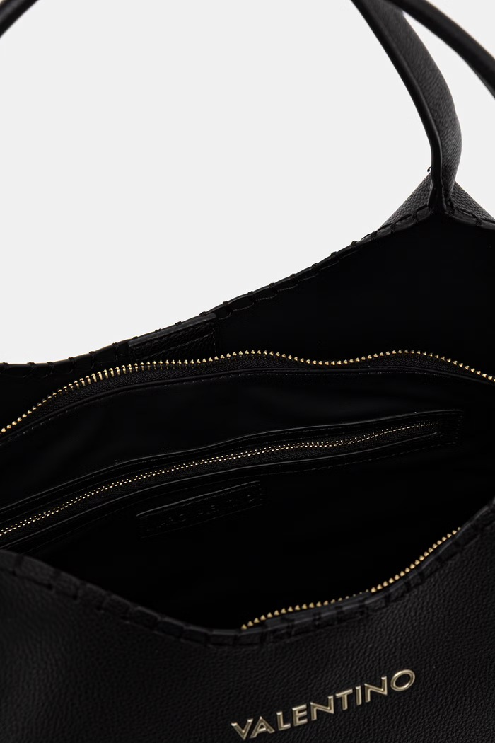 Dámska kabelka typu shopper z imitácie kože Valentino Bags ALEKSANDRA VBS9W901 čierna