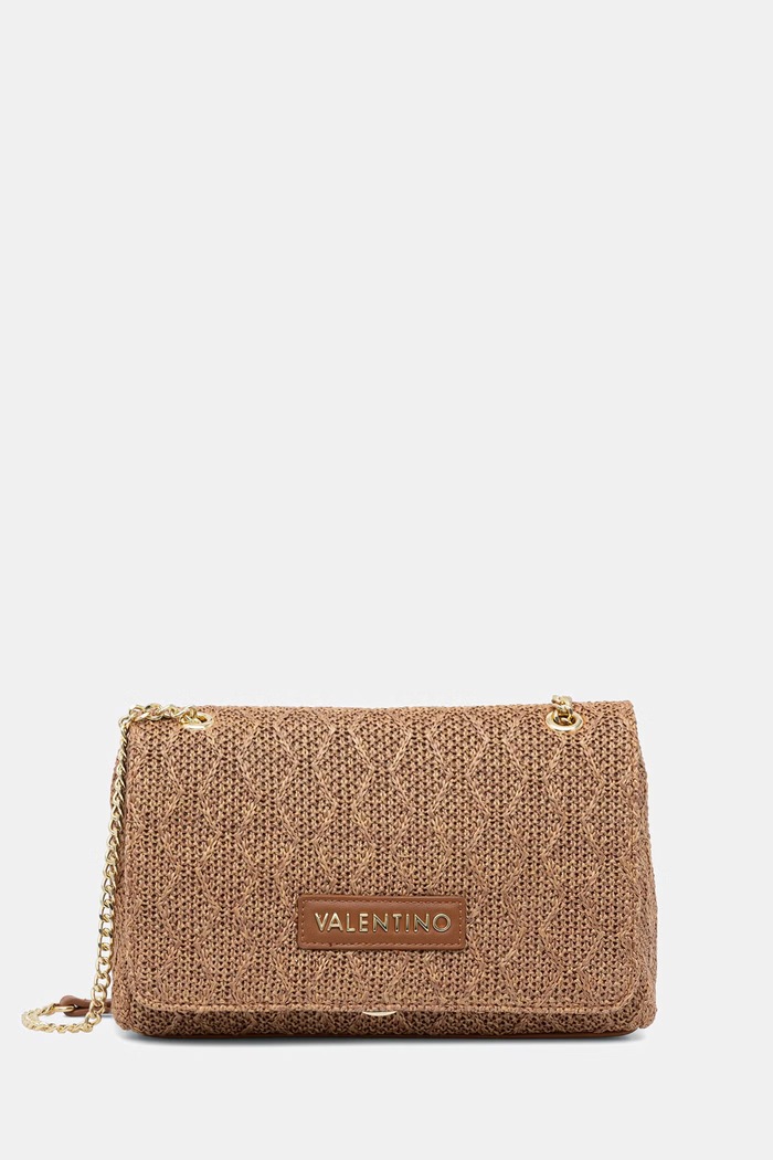 Valentino Bags torebka crossbody damska pleciona OCARINA SUMMER brązowy VBS9XL02PAG