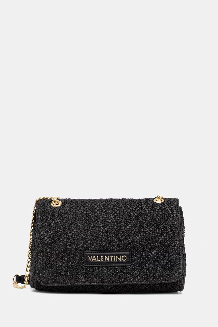 Valentino Bags torebka crossbody damska pleciona OCARINA SUMMER czarny VBS9XL02PAG