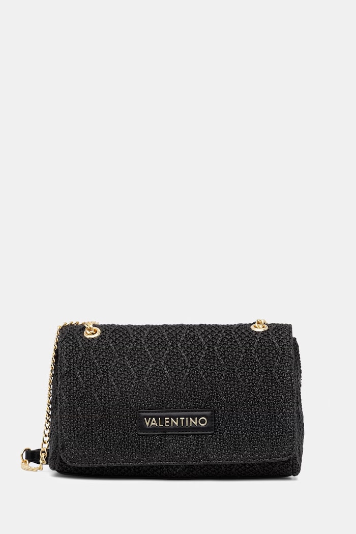Valentino Bags torebka crossbody damska pleciona OCARINA SUMMER czarny VBS9XL02PAG