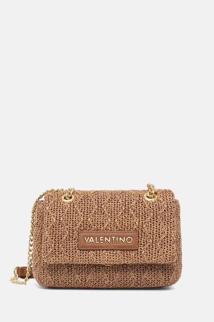 Valentino Bags torebka crossbody damska pleciona OCARINA SUMMER brązowy VBS9XL05PAG