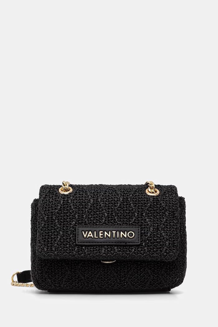 Valentino Bags torebka crossbody damska pleciona OCARINA SUMMER czarny VBS9XL05PAG