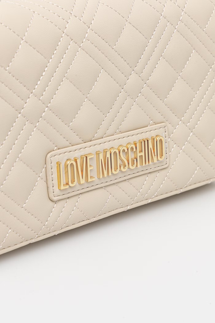 Love Moschino kabelka dámska z imitácie kože béžová JC4079PP0OLA0110
