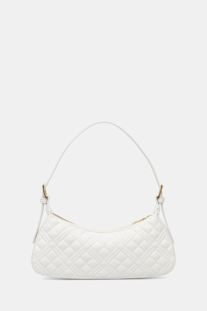 Doplnky Love Moschino dámska kabelka typu baguette z imitácie kože JC4142PP0OLA0100 biela