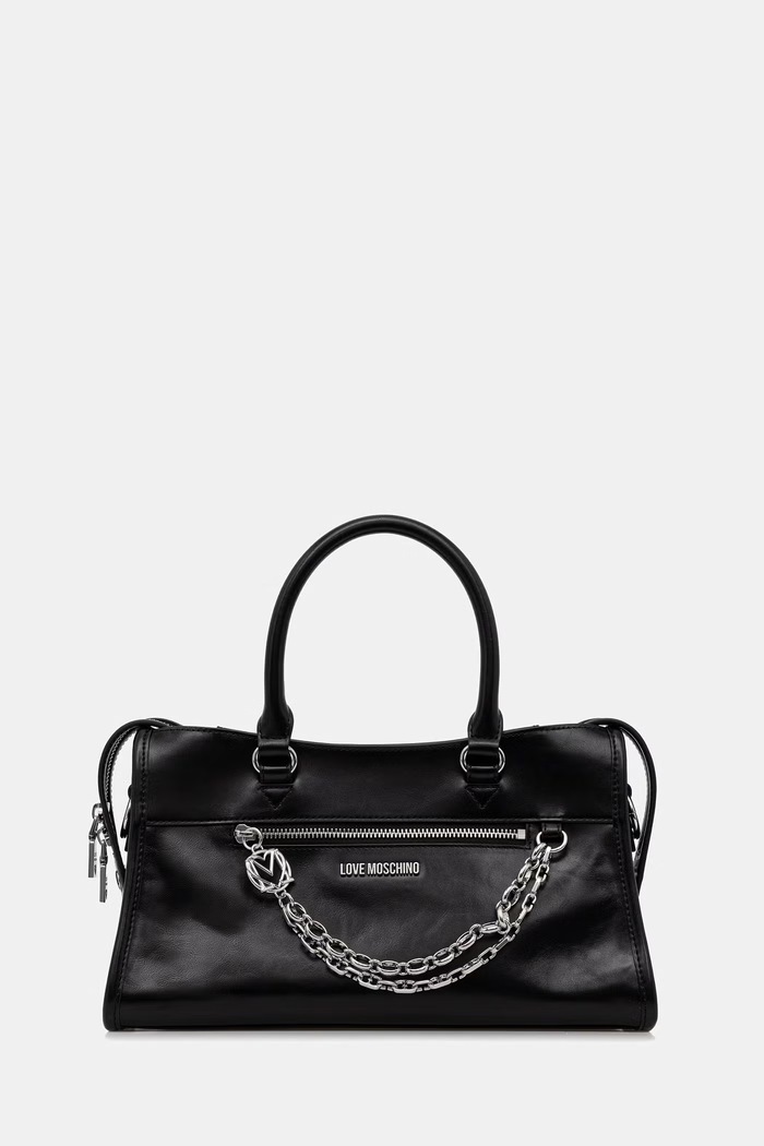 Love Moschino Geantă de femei din piele negru JC4277PP0OK1100A