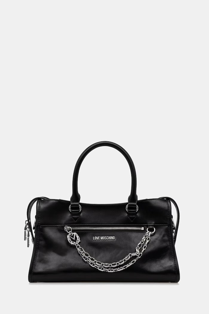 Love Moschino Geantă de femei din piele negru JC4277PP0OK1100A