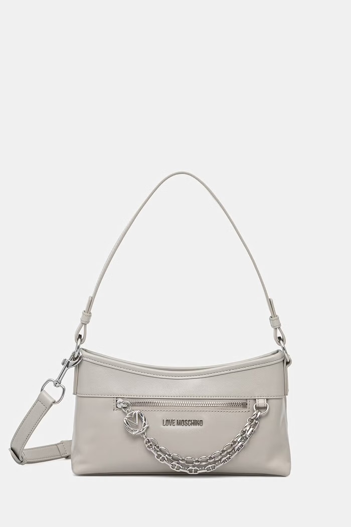 Love Moschino kabelka dámska z imitácie kože sivá JC4278PP0OK1110A