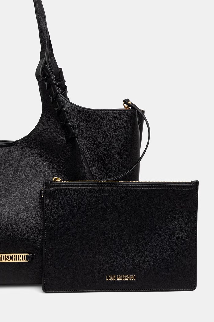 Torebka shopper damska z imitacji skóry Love Moschino JC4297PP0OKL0000 czarny
