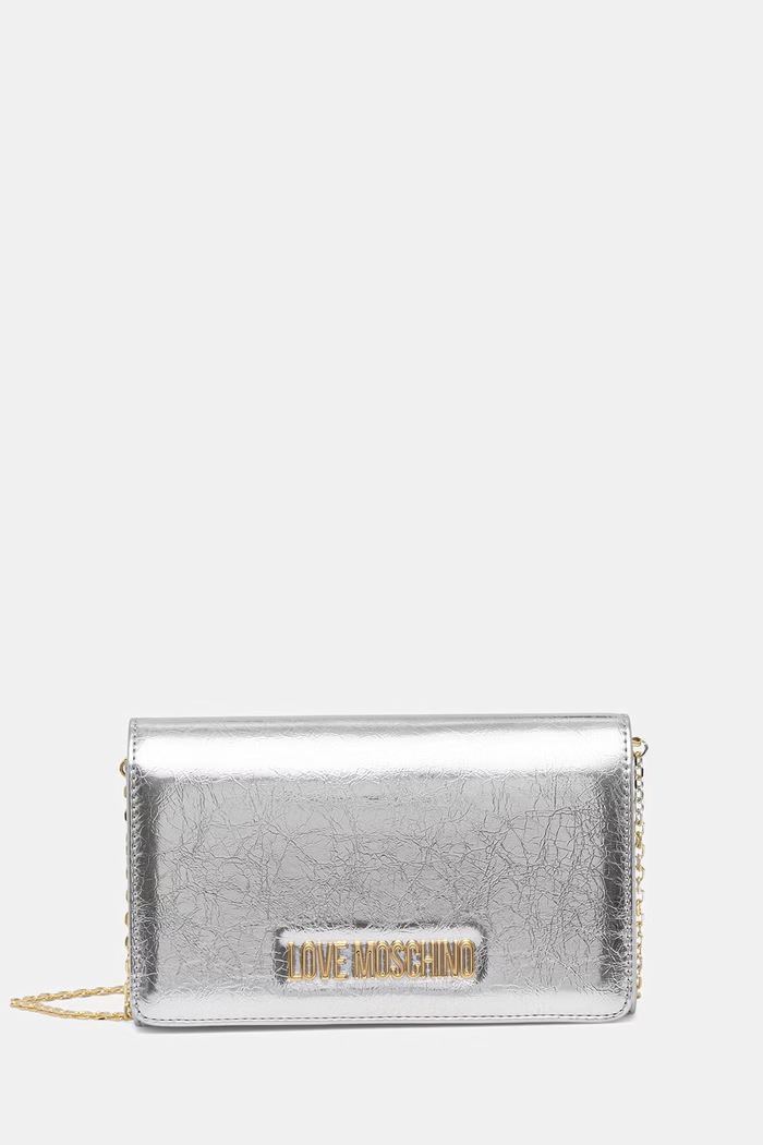 Love Moschino geantă crossbody pentru femei argintiu JC4345PP0OKQ0902