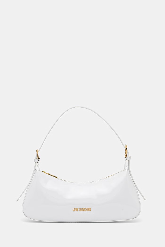 Love Moschino kabelka typu baguette dámska z imitácie kože biela JC4390PP0OKE2100