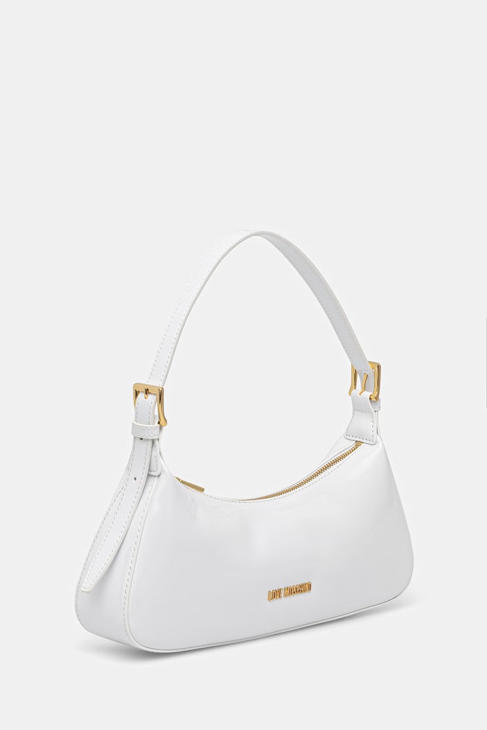 Love Moschino kabelka typu baguette dámska z imitácie kože JC4390PP0OKE2100 biela SS26