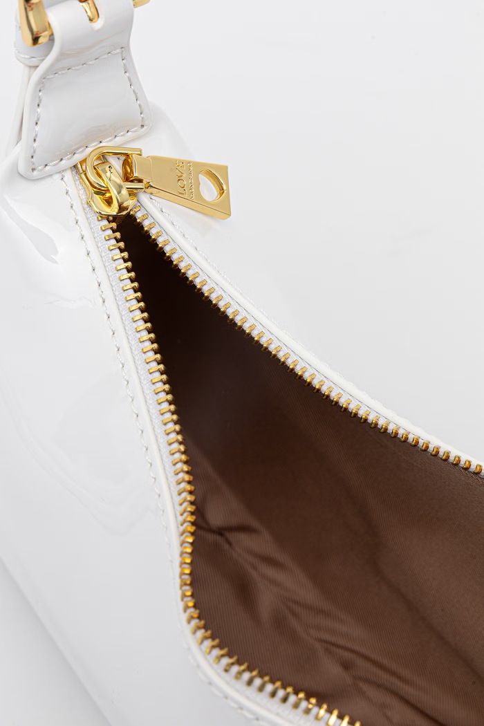 Love Moschino kabelka typu baguette dámska z imitácie kože JC4390PP0OKE2100 biela