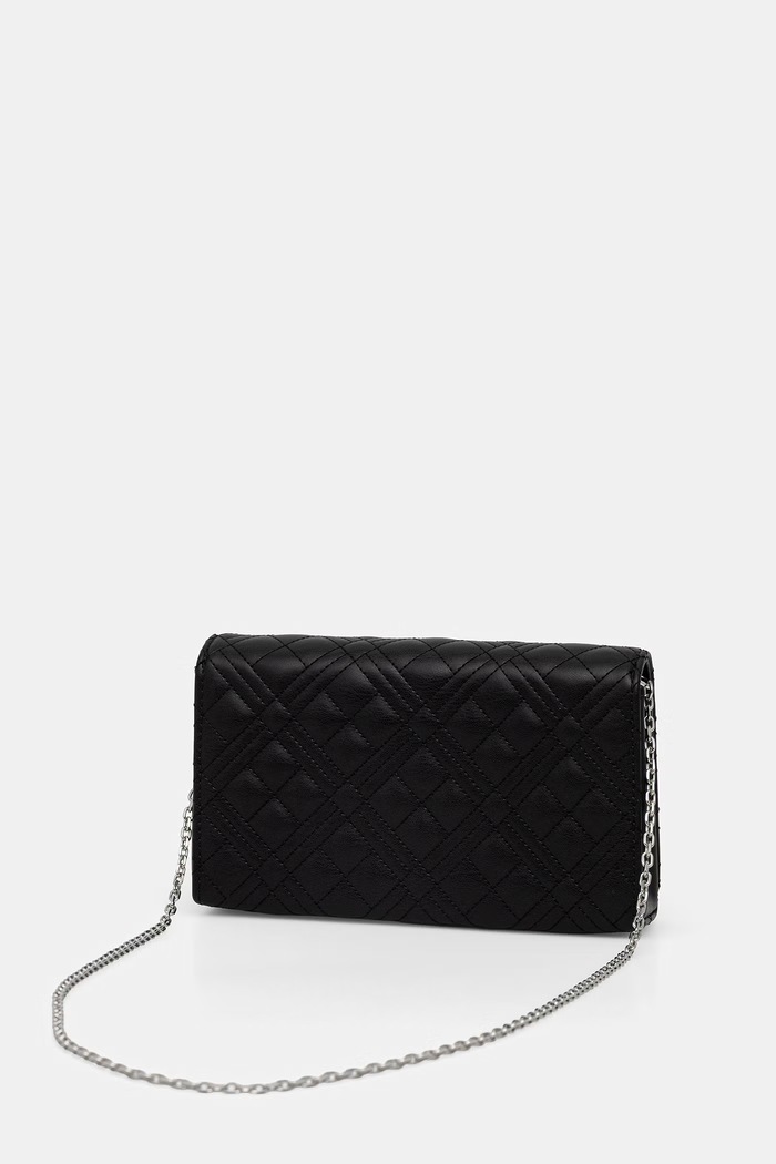 Love Moschino geantă crossbody pentru femei, cu imitație de piele negru JC4079PP0OLA000B