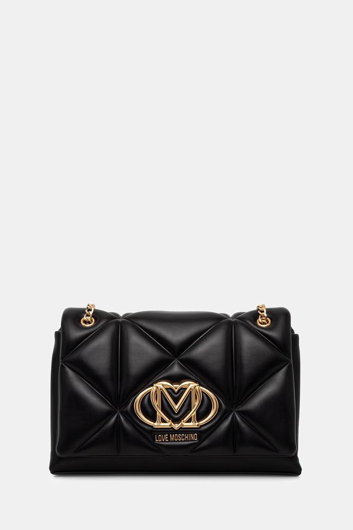 Love Moschino crossbody torbica ženska iz umetnega usnja črna JC4041PP0OLC0000