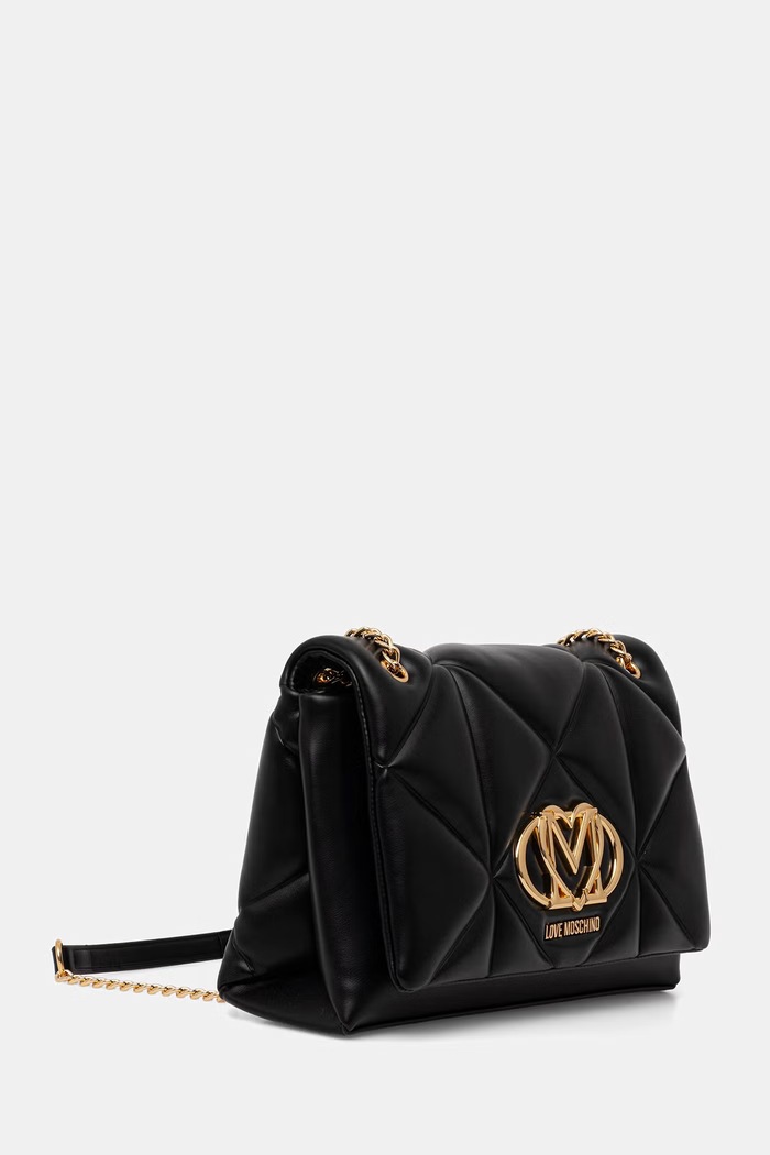 Love Moschino crossbody torbica ženska iz umetnega usnja JC4041PP0OLC0000 črna SS26