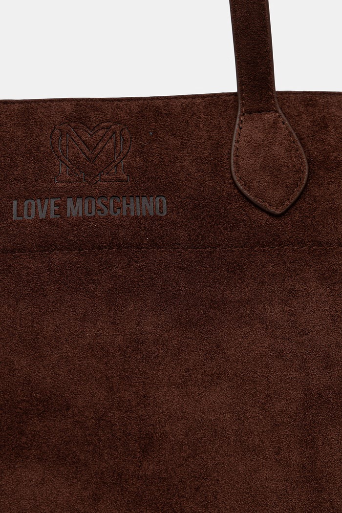 Love Moschino Kabelka typu shopper dámska z imitácie semišu hnedá JC4271PP0OKJ0313