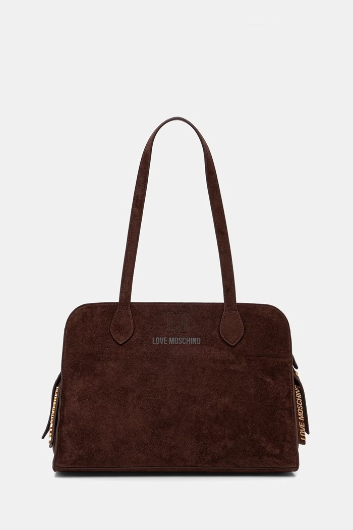 Love Moschino kabelka hobo dámska z imitácie semišu hnedá JC4272PP0OKJ0313
