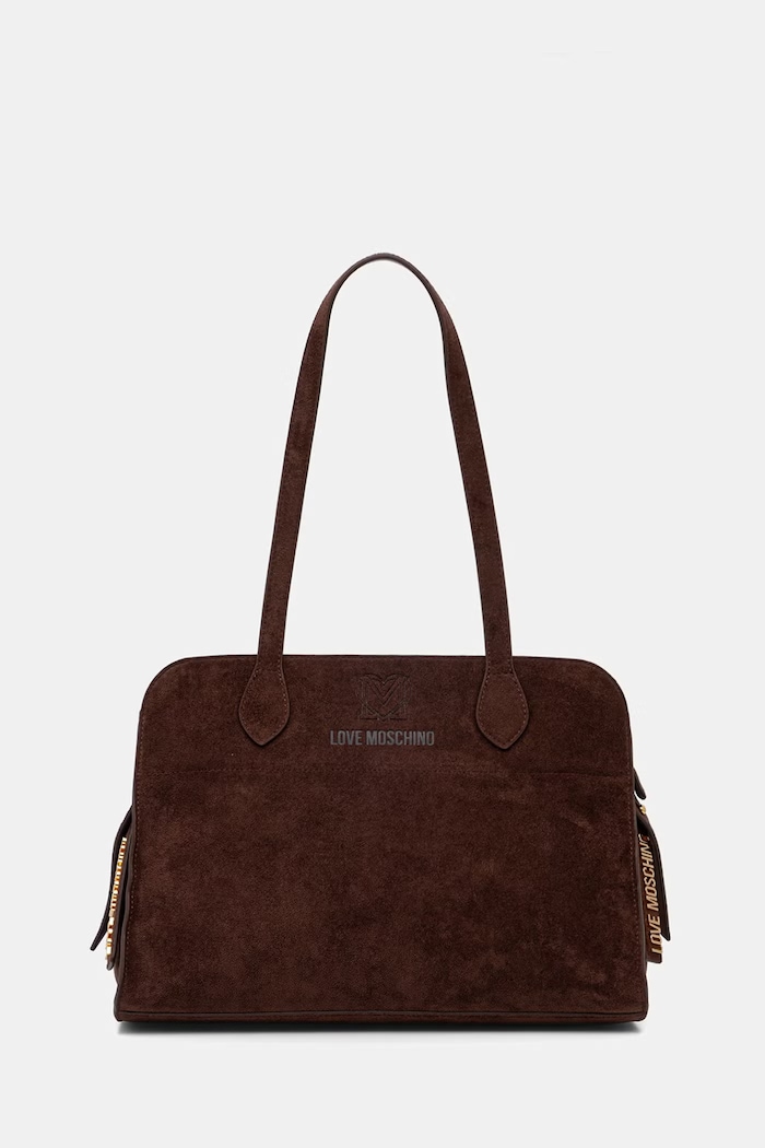 Love Moschino kabelka hobo dámska z imitácie semišu hnedá JC4272PP0OKJ0313