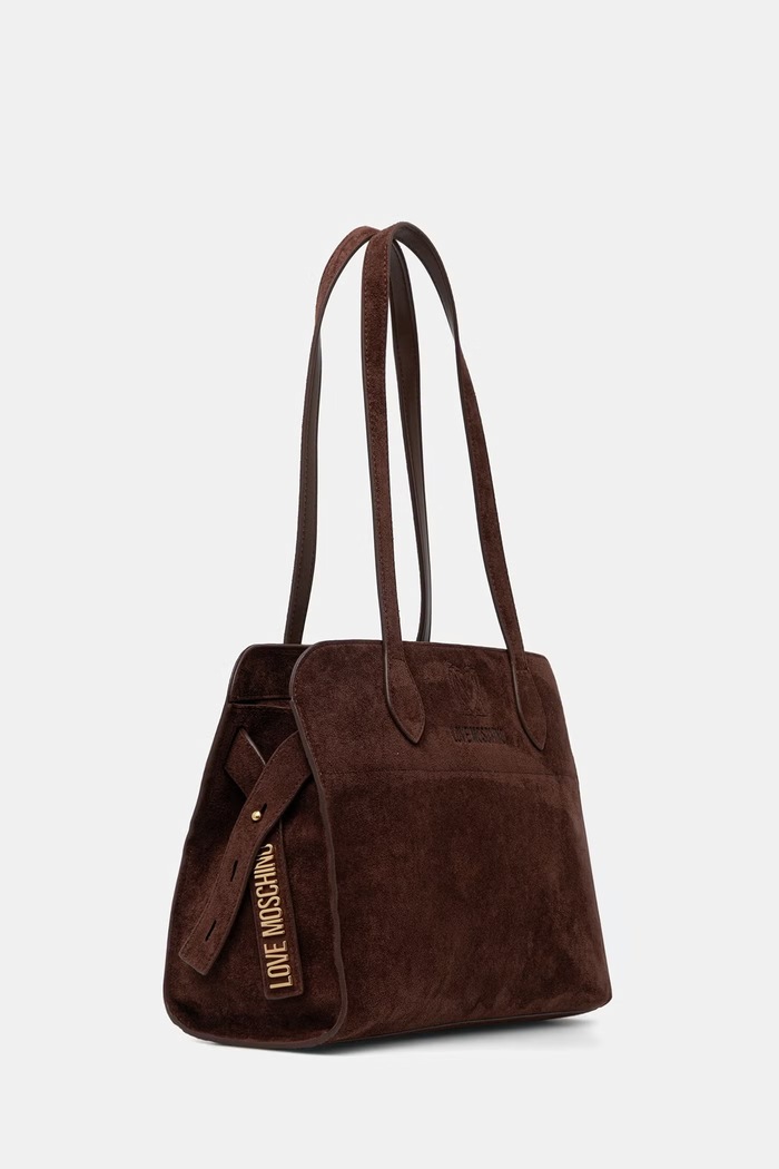 Love Moschino kabelka hobo dámska z imitácie semišu JC4272PP0OKJ0313 hnedá SS26