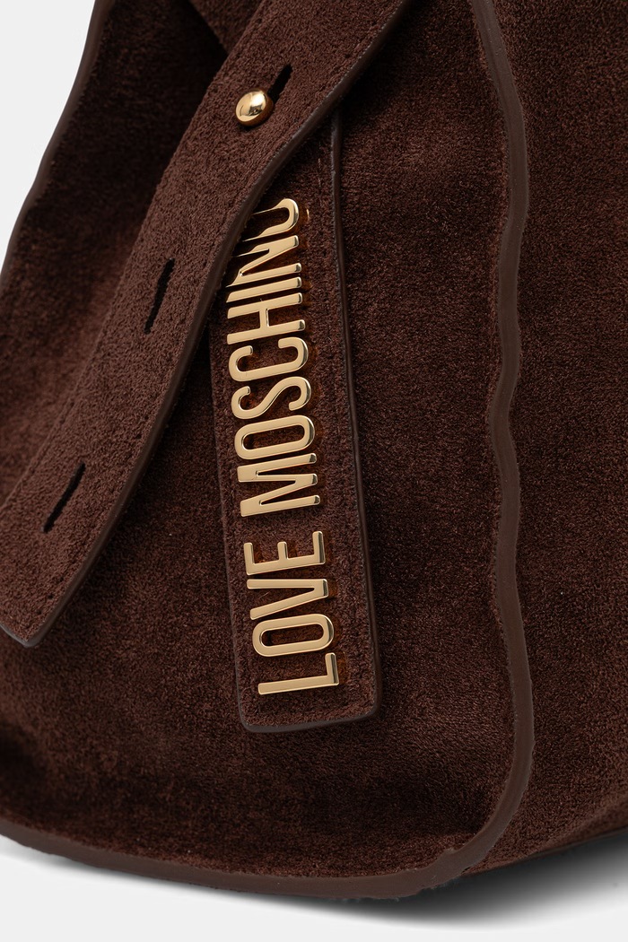 Love Moschino kabelka hobo dámska z imitácie semišu hnedá JC4272PP0OKJ0313