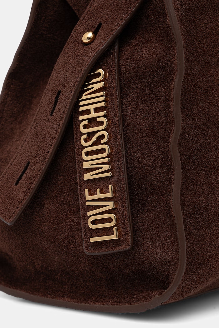 Love Moschino kabelka hobo dámska z imitácie semišu hnedá JC4272PP0OKJ0313