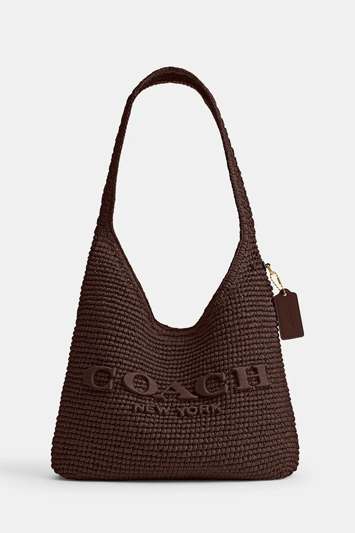 Coach μικρή τσάντα γυναικεία δερμάτινη Brooklyn Shoudler Bag 28 καφέ CDU75