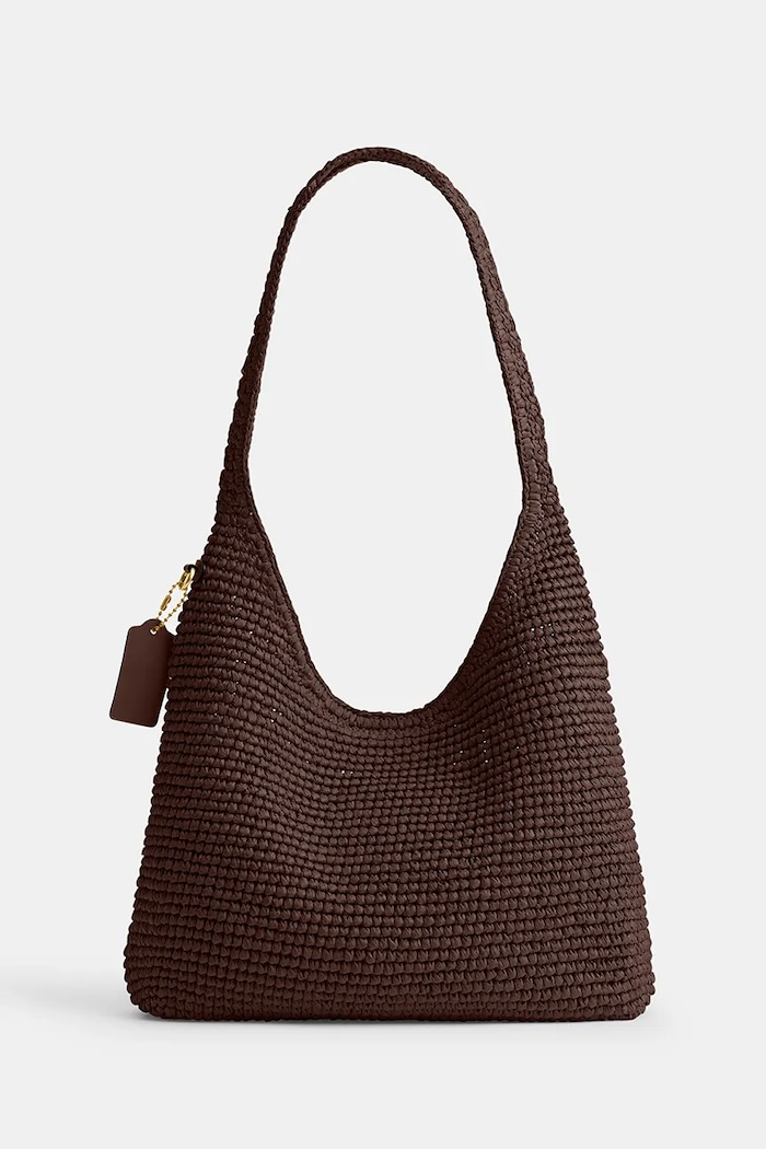 Coach μικρή τσάντα γυναικεία δερμάτινη Brooklyn Shoudler Bag 28 CDU75 καφέ SS26