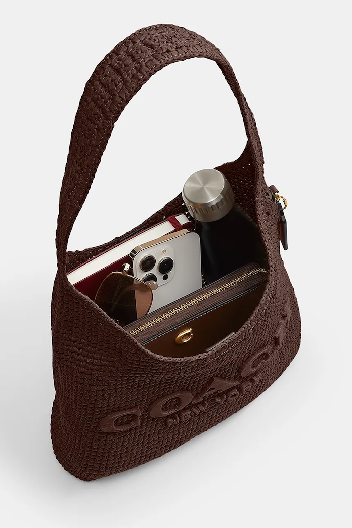 Coach μικρή τσάντα γυναικεία δερμάτινη Brooklyn Shoudler Bag 28 καφέ CDU75
