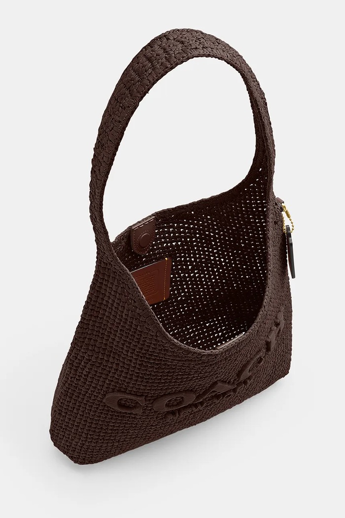 Coach μικρή τσάντα γυναικεία δερμάτινη Brooklyn Shoudler Bag 28 CDU75 καφέ