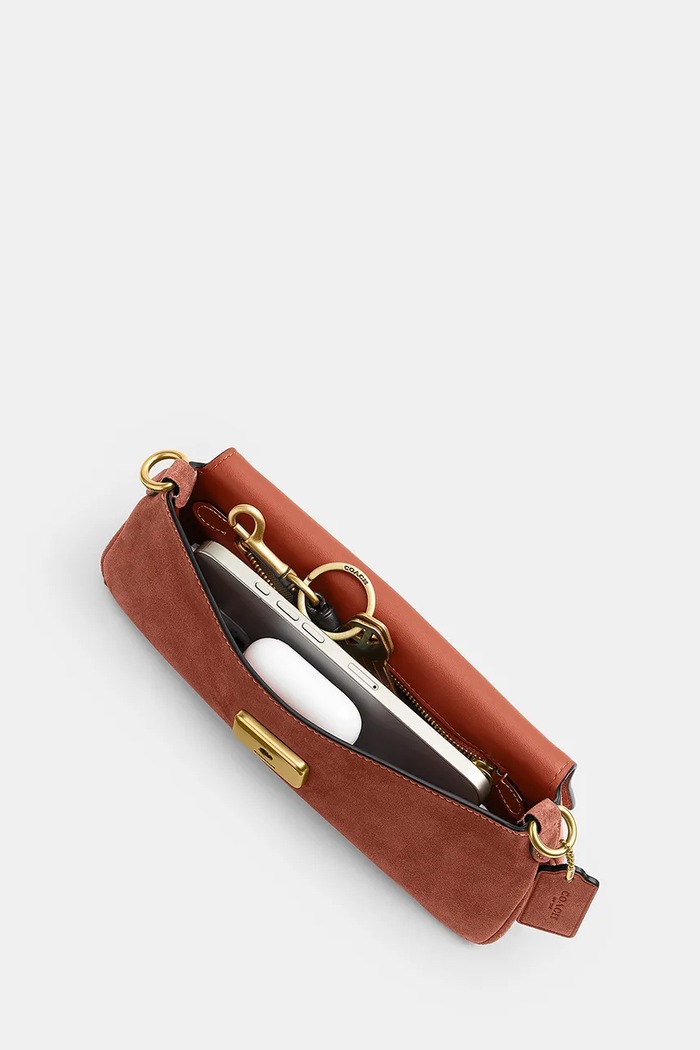 Coach crossbody kabelka dámska semišová Suade Jet Shoulder Bag hnedá CDZ74