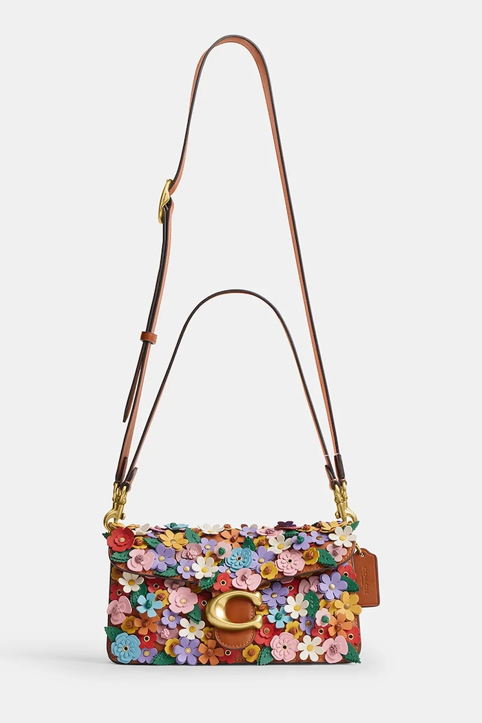 Accesorii Coach geantă pentru femei, din piele Floral Applique Tabby 26 CDZ35 multicolor
