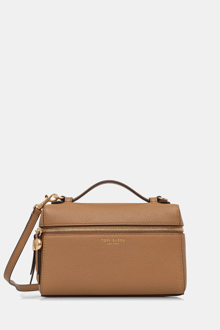 Tory Burch crossbody kabelka dámská kožená Romy hnědá 178948