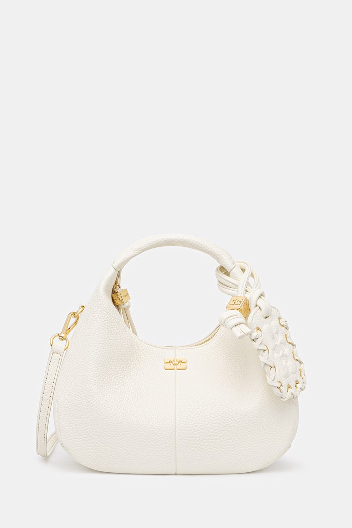 GANNI Hobo Mini torebka crossbody damska z imitacji skóry beżowy B2070102